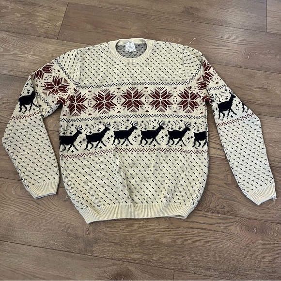 TOPMAN Mans Christmas Snowflake Jumper Sweater , Size L , Made in UK ! Unisex ๐ - Picture 1 of 8